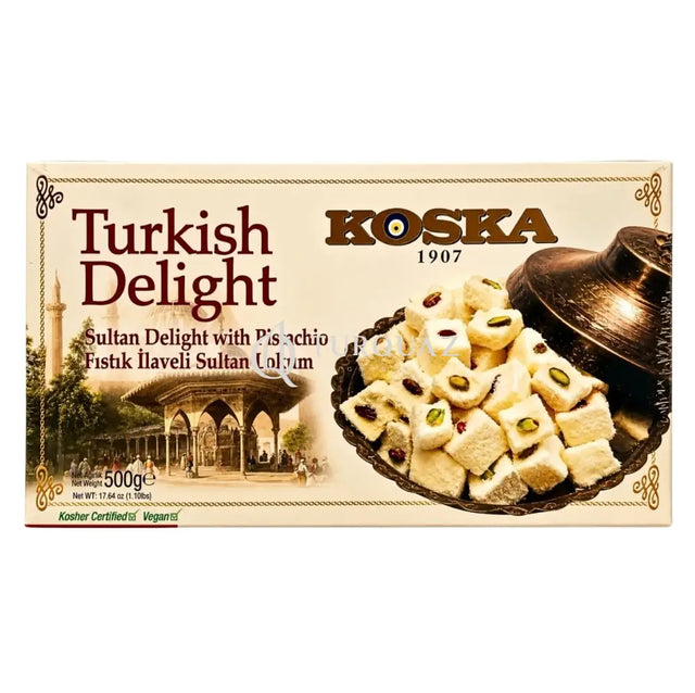 Koska Sultani Delight with Pistachio 500g - Koska Pistachio Turkish Delight Sultani 500g