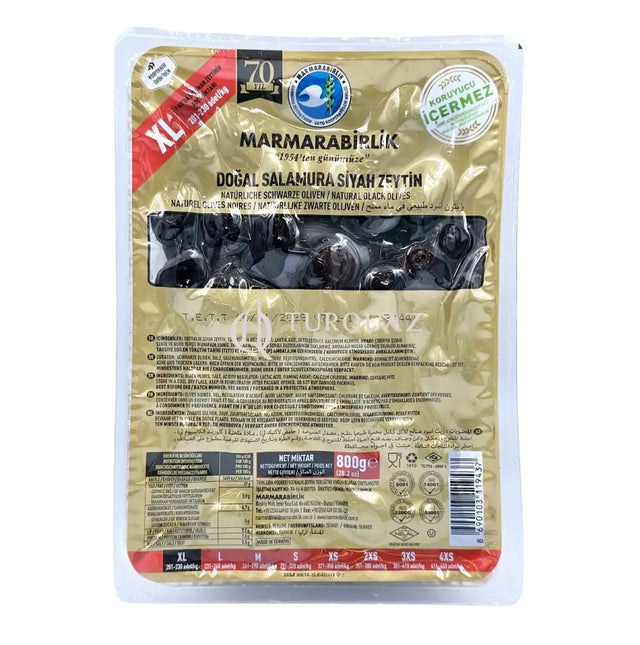 Marmarabirlik Salamura Black Olives Extra XL Vacuumed 800g - Salamura Black Olives Extra XS vacuumed
