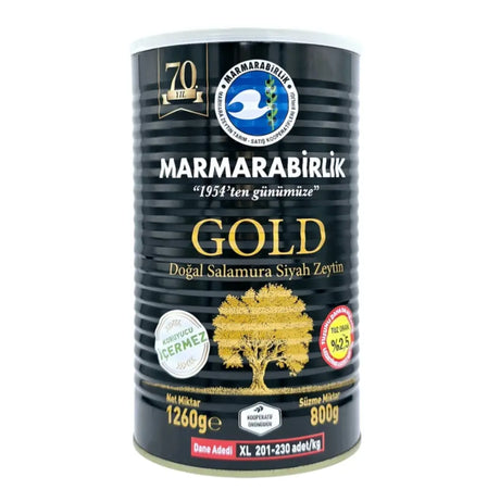 Marmarabirlik Salamura Black Olives Gold XL Tin 800g Salamura Black Olives Gold