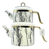 Paci Belariva Marble White Granite Turkish Teapot Paci Marble White Granite Teapot