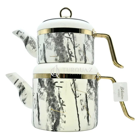 Paci Belariva Marble White Granite Turkish Teapot Paci Marble White Granite Teapot