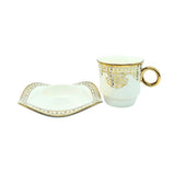 Paci Cara Porcelain Turkish Coffee Cup Set 6pcs Paci Gilded Coffee Cup
