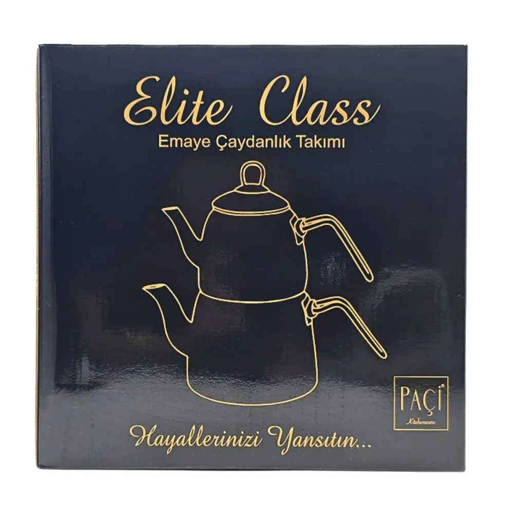 Paci Elite Class Checkered Steel Turkish Teapot Paci Elite Class Checker Teapot