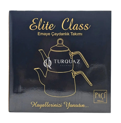 Paci Elite Class Checkered Steel Turkish Teapot Paci Elite Class Checker Teapot