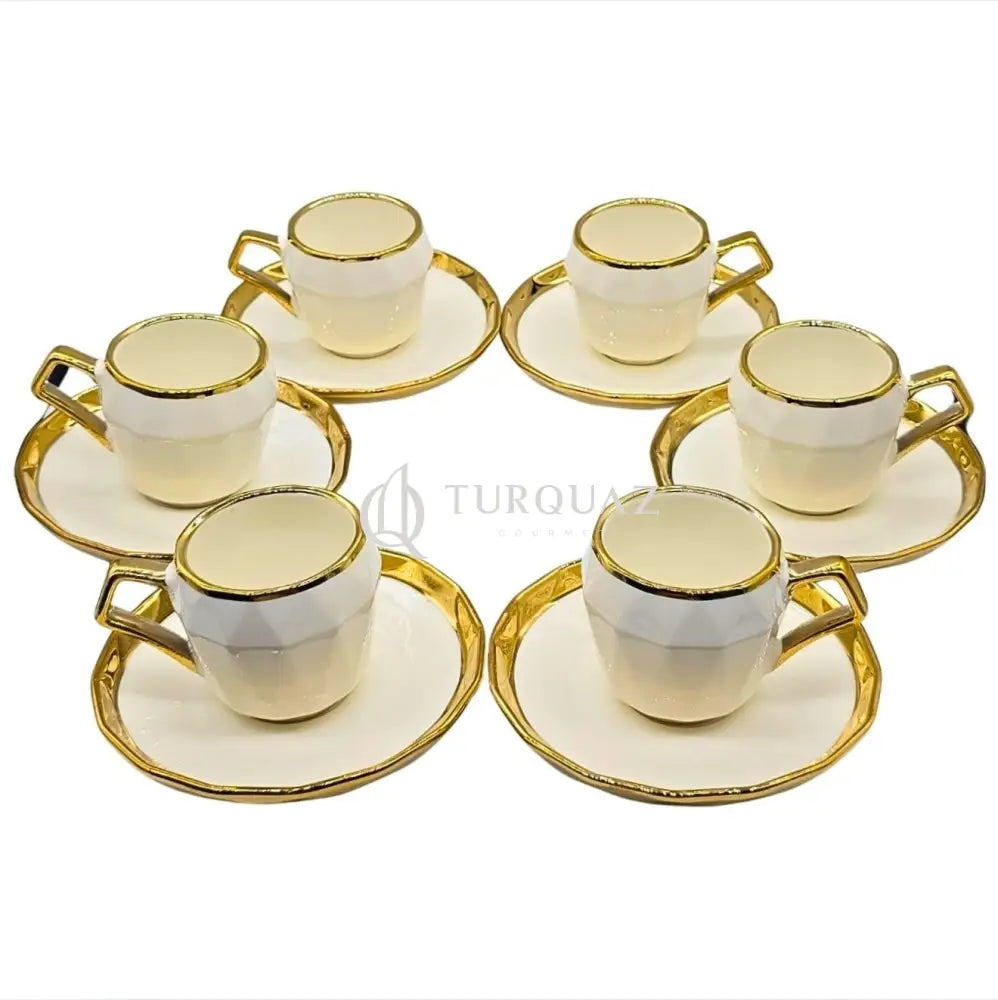Paci Isabella Porcelain Turkiah Coffee Cup Set 6pcs Paci Isabella 6-Piece Coffee Cup Set
