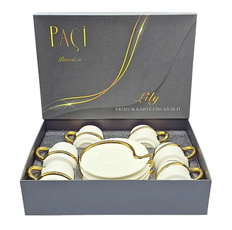 Paci Lily Whirling Dervish Gilded Turkish Coffee Cup 6pcs Paci Whirling Dervish 6-Piece Gilded Coffee Cup