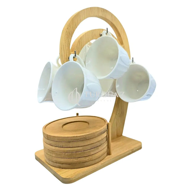 Paci Linda Bamboo Porcelain Hanging Turkish Coffee Cup 6pcs Paci Linda Bamboo Porcelain Hanging Coffee Cup
