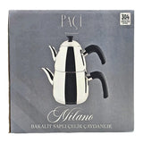 Paci Milano Black Handle 304 Stainless Steel Turkish Teapot Paci Milano Bklt.Handle 304 Steel Teapot