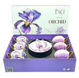 Paci Orchid Purple Gold 6-Piece Coffee Cup Set Paci Orchid Gold 6-Piece Coffee Cup Set