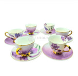 Paci Orchid Purple Gold 6-Piece Coffee Cup Set Paci Orchid Gold 6-Piece Coffee Cup Set