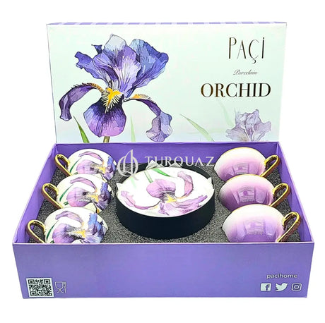 Paci Orchid Purple Gold 6-Piece Coffee Cup Set Paci Orchid Gold 6-Piece Coffee Cup Set