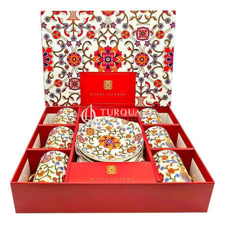Paci Royal Charme Red 6 Pcs Coffee Cup Set Paci Authentic 6 Piece Coffee Cup Set