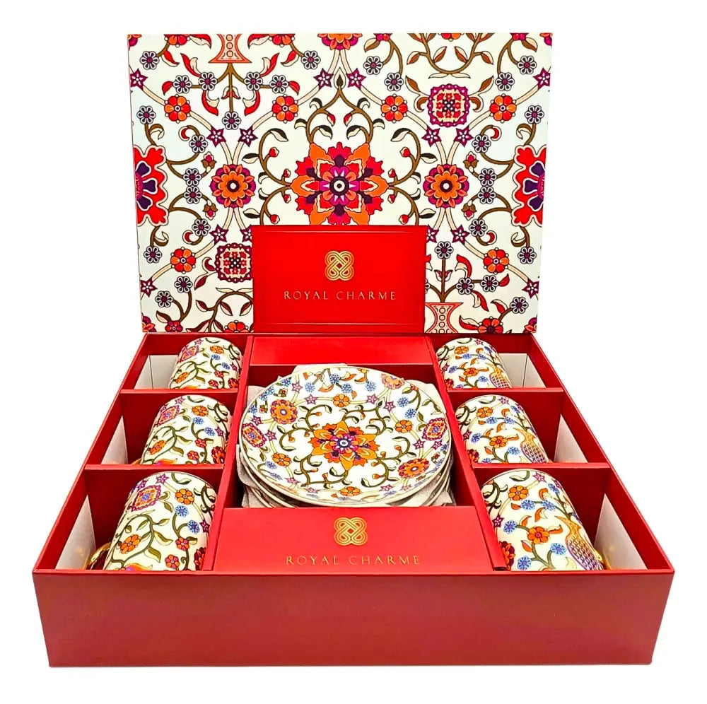 Paci Royal Charme Red 6 Pcs Coffee Cup Set Paci Authentic 6 Piece Coffee Cup Set