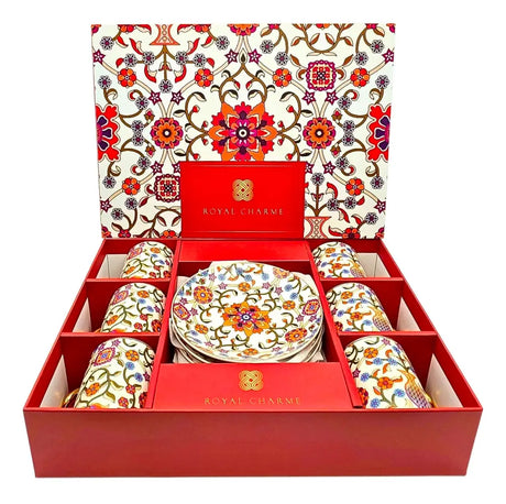 Paci Royal Charme Red 6 Pcs Coffee Cup Set Paci Authentic 6 Piece Coffee Cup Set