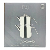 Paci Silindir Metal Handle 304 Stainless Steel Turkish Teapot Paic cylinder Mtl.handled 304 Steel Teapot