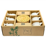 Paci White Porcelain Bamboo Coffee cup Set 6pcs no. 101574 Paci Porcelain Coffee cup Set