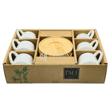 Paci White Porcelain Bamboo Saucer Coffee cup Set 6pcs no. 101094 Paci Porcelain Coffee cup Set 6pcs