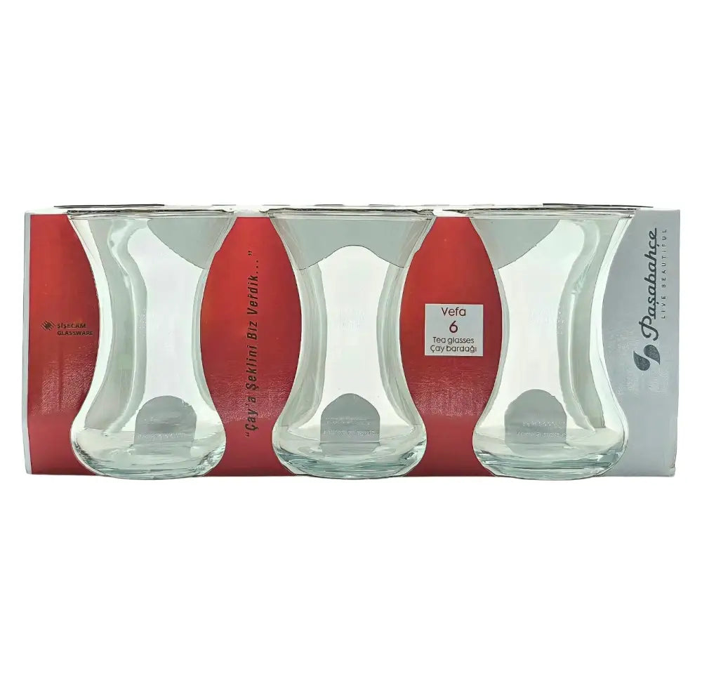 Pasabahce Vefa 6 Turkish Tea Glasses Pasabahce Vefa Tea Glass