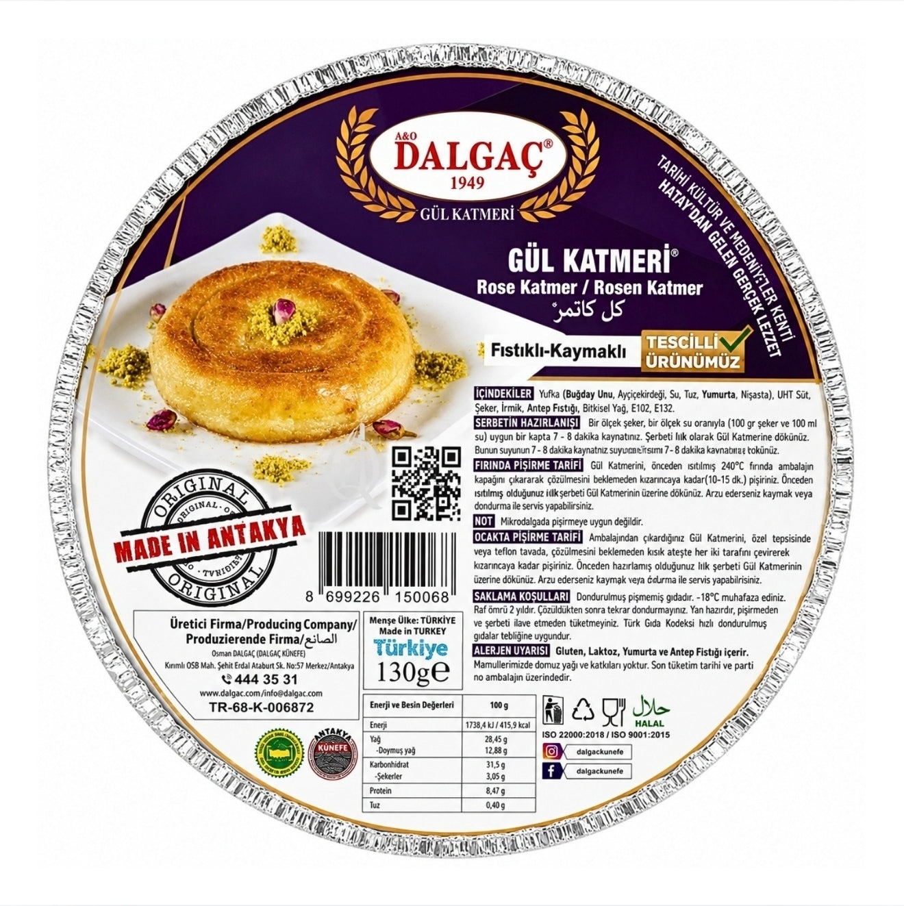 Dalgac Rose Katmer 130g