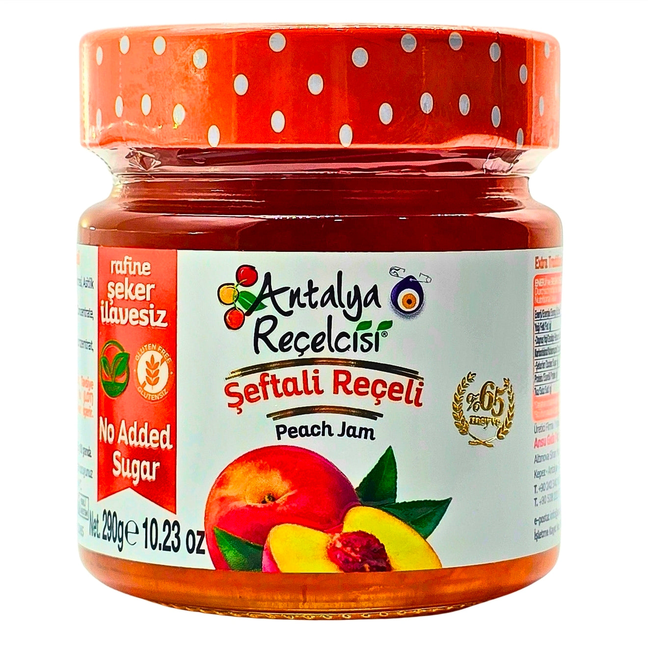 Antalya Recelcisi Peach Jam Zero Sugar 290g