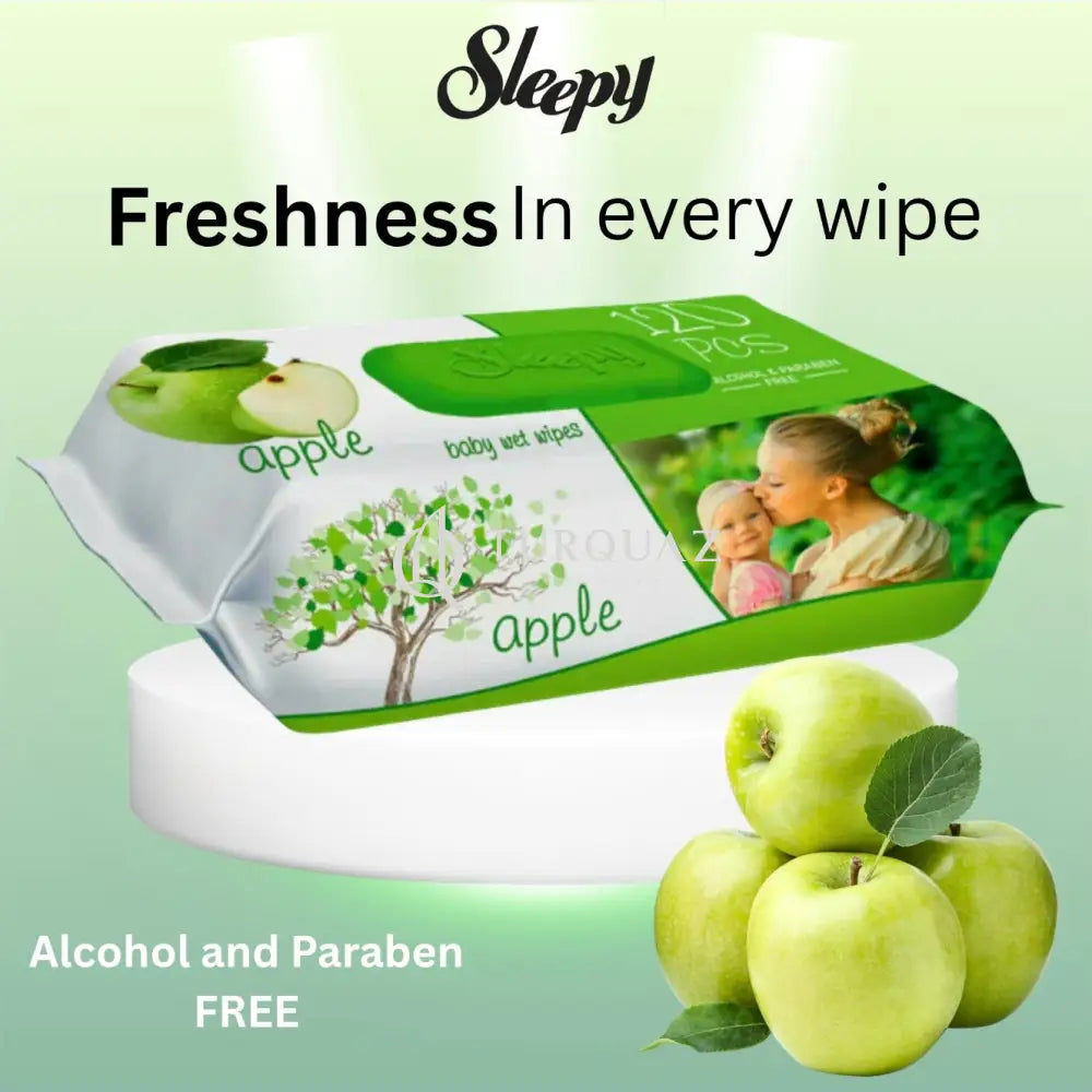 Sleepy Apple Care Baby 120 Pcs Wet Wipes - Sleepy Apple Care Baby 120 Wet Wipes
