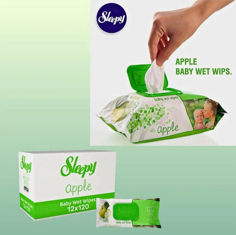 Sleepy Apple Care Baby 120 Pcs Wet Wipes - Sleepy Apple Care Baby 120 Wet Wipes