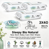 Sleepy Bio Natural Wet Wipes 40 Sheets X 3pack - Sleepy Bio Natural 40 Sheets 12 Pack Wet Wipes