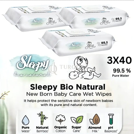 Sleepy Bio Natural Wet Wipes 40 Sheets X 3pack Sleepy Bio Natural 40 Sheets 12 Pack Wet Wipes