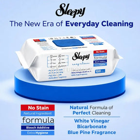 Sleepy BLEACH ADDITIVE Easy Clean Multi-Surface Cleaning Wipes 100 Sheets - Floor Cleaning