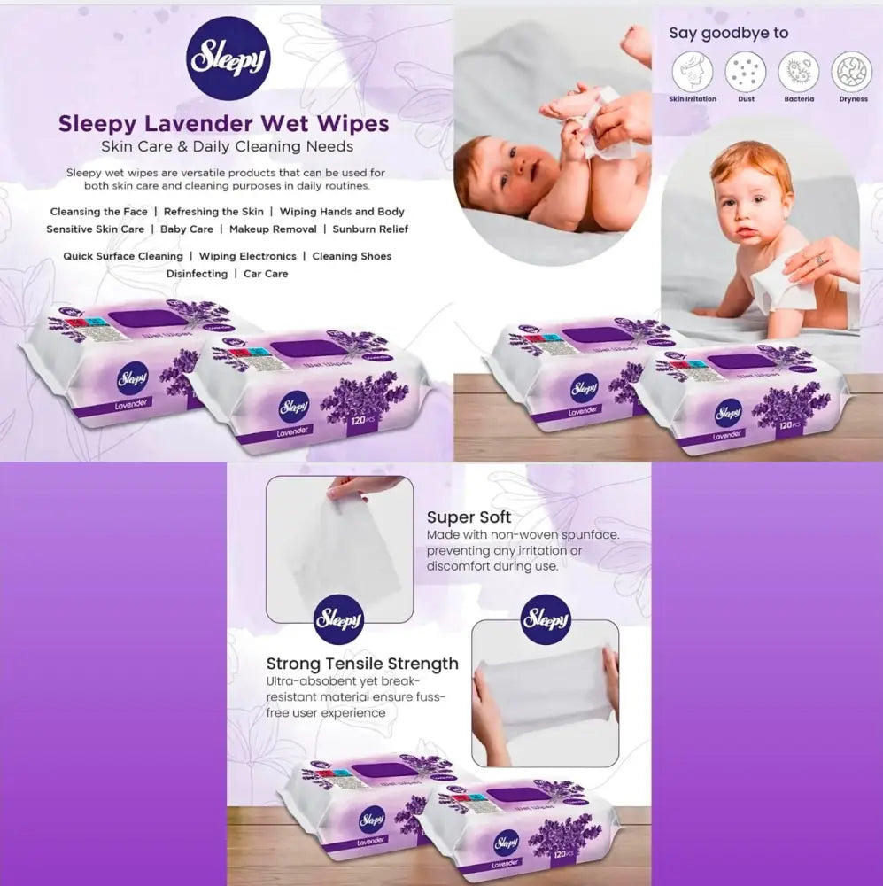 Sleepy Lavender 120 Wet Wipes Sleepy Lavender 120 Wet Wipes