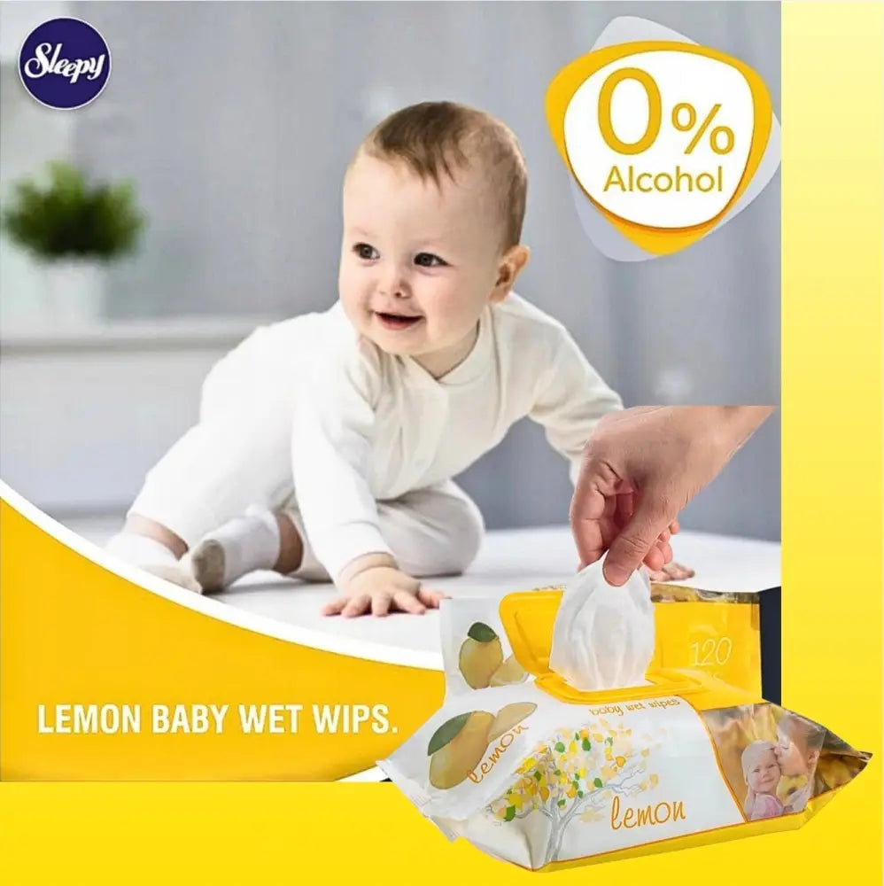 Sleepy Lemon Care Baby 120 Pcs Wet Wipes - Sleepy Lemon Care Baby 120 Pcs Wet Wipes