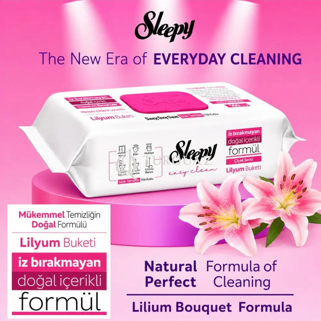 Sleepy Lilium Bouquet,Easy Clean Multi-Surface Cleaning Wipes 100 Sheets - Sleepy Lingette de Nettoyage Easy Clean