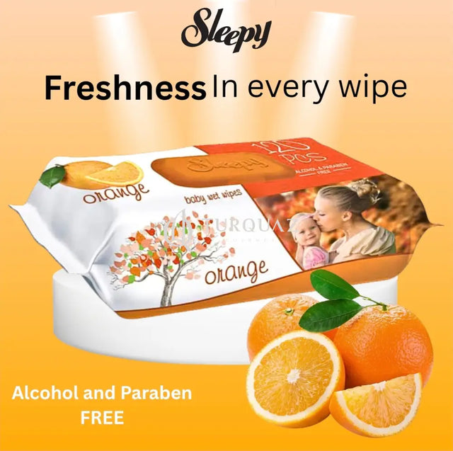 Sleepy Orange Care Baby 120 Pcs Wet Wipes - Sleepy Orange Care Baby 120 Wet Wipes