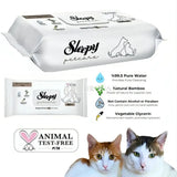 Sleepy Pet Wet Wipes Natural Bamboo Pure Water & Vegetable Glycerine 60Sheets Petcare wipes