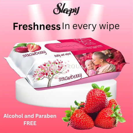 Sleepy Strawberry Care Baby 120 Pcs Wet Wipes - Sleepy Strawberry Care Baby 120 Wet Wipes