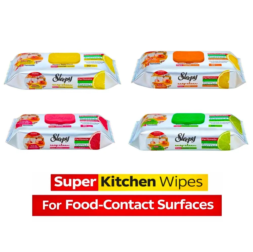 Sleepy Super Kitchen Grapefruit 2x50 - 100 Wipes Sleepy Super Kitchen Wipes Grapefruit 50x