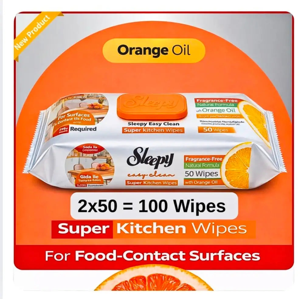 Sleepy Super Kitchen Orange 2x50 - 100 Wipes Sleepy Super Kitchen Orange 2x50 - 100 Wipes