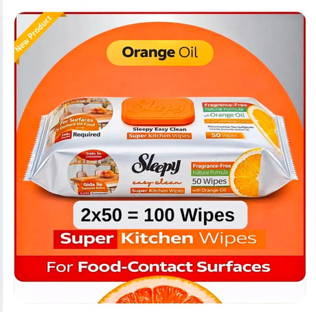 Sleepy Super Kitchen Orange 2x50 - 100 Wipes Sleepy Super Kitchen Orange 2x50 - 100 Wipes