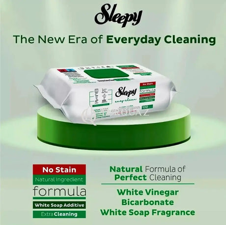 Sleepy WHITE SOAP ADDITIVE Easy Clean Multi Surface Cleaning Wipes 100 Sheets Surface Cleaning