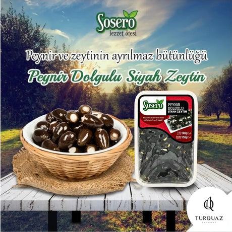 Sosero Black Olives Stuffed With Cheese 1.8Kg - Sosero Black Olives Stuffed With Cheese 1.8Kg