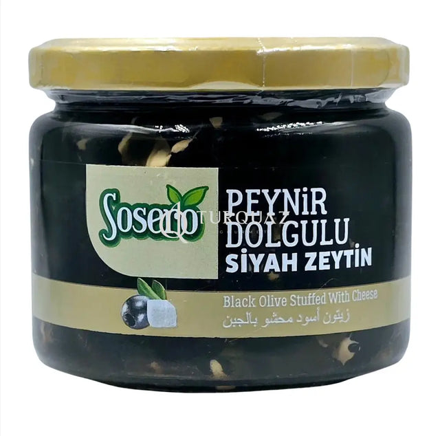 Sosero Black Olives Stuffed with Cheese 290g Black Olives Filled With Cheese