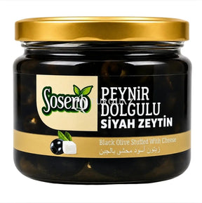 Sosero Black Olives Stuffed with Cheese 290g - Black Olives Filled With Cheese
