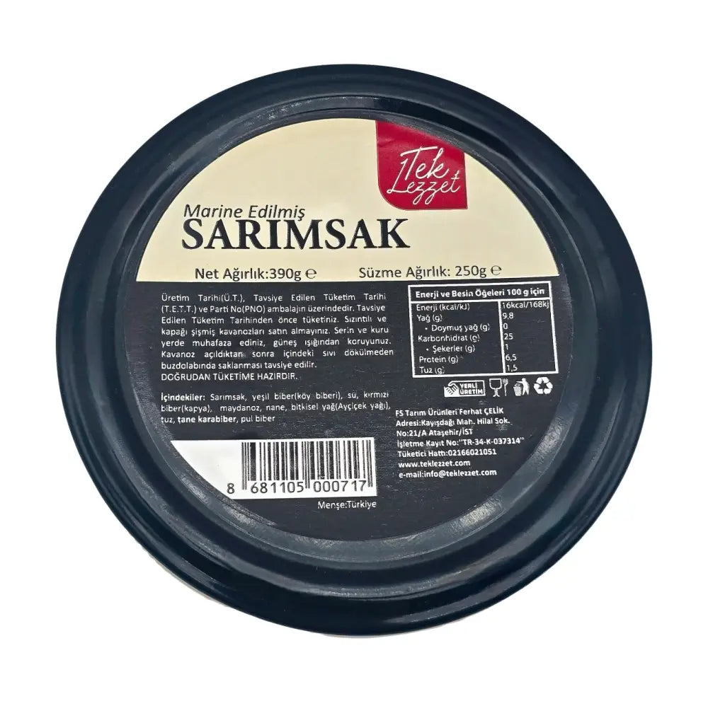Tek Lezzet Marinated Garlic 390g Tek Lezzet Garlic Sauce 390g