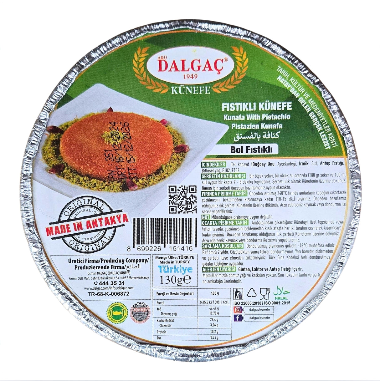 Dalgac Kunefe Pistachio 130 Gr