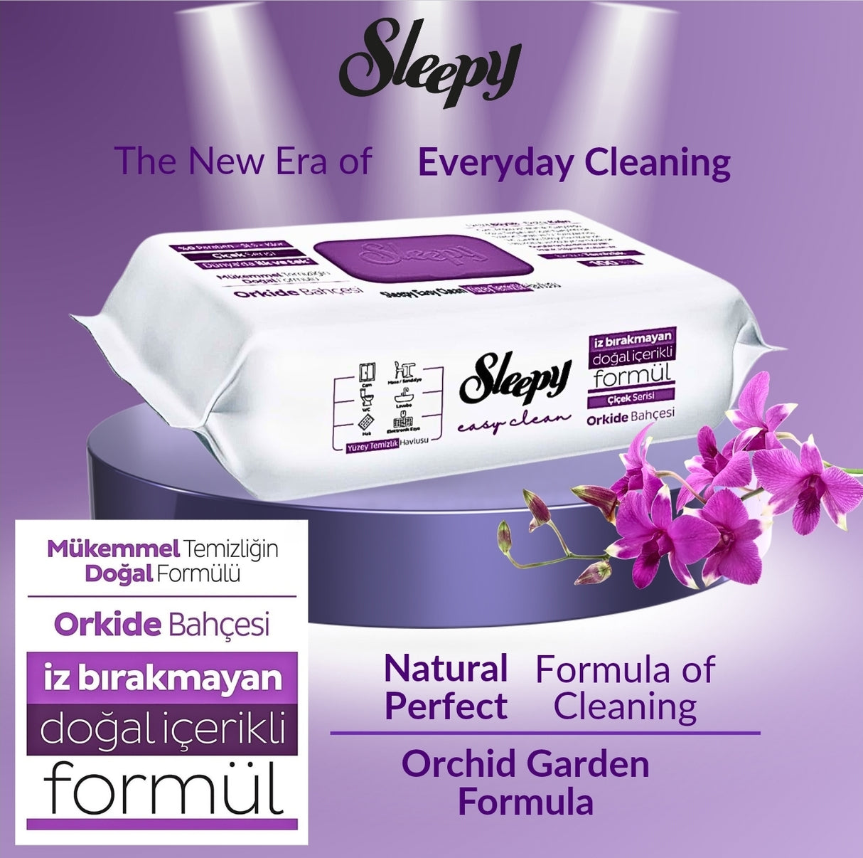 Sleepy ORCHARD GARDEN Easy Clean Multi Surface Cleaning Wipes 100 Sheets
