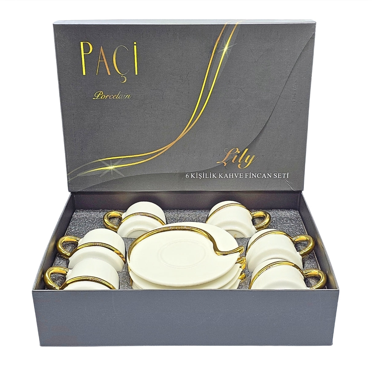Paci Lily  Whirling Dervish Gilded Turkish Coffee Cup 6pcs